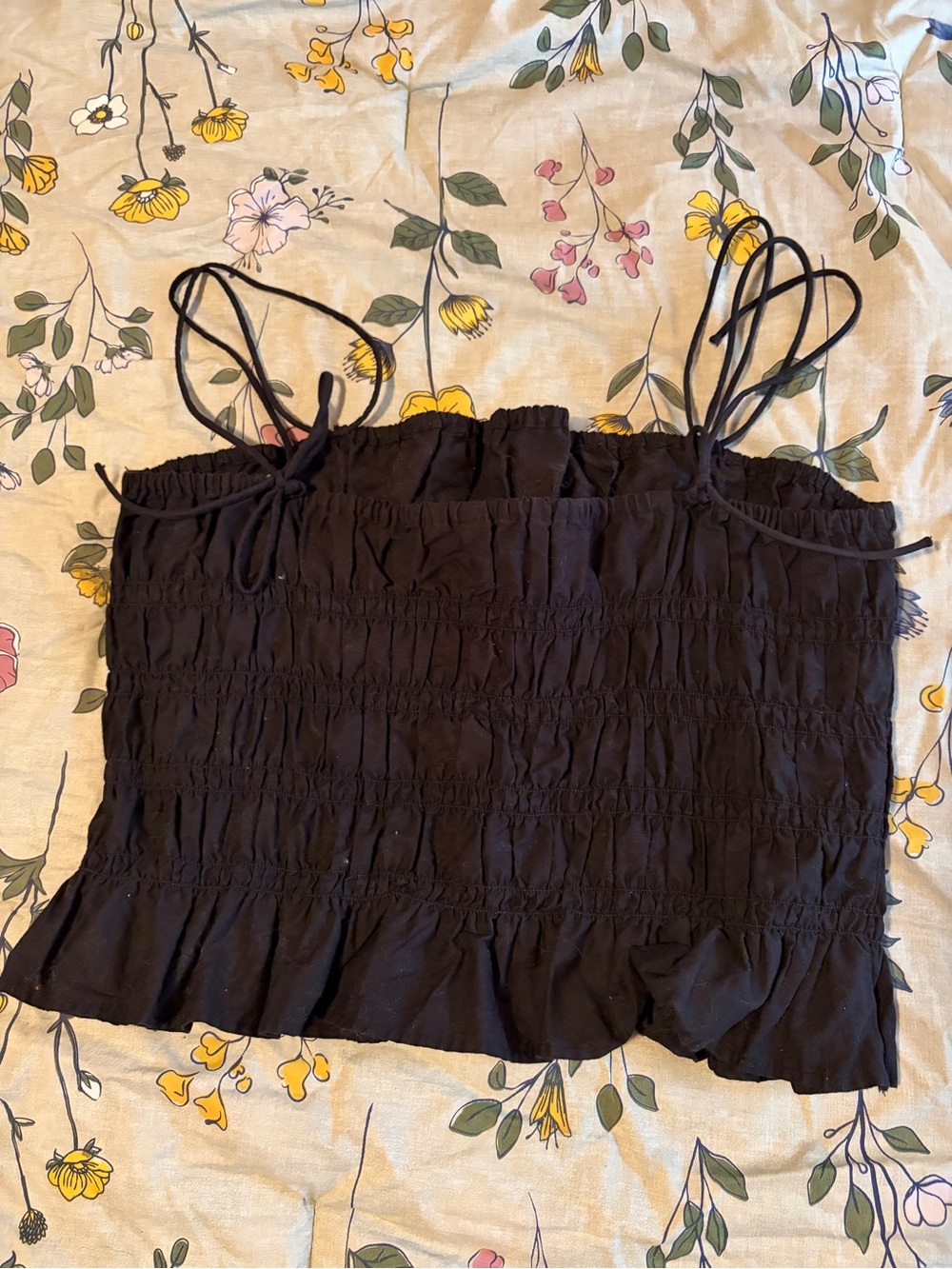 Coach Black Smocked Ruffle Camisole - Picture 3 of 4